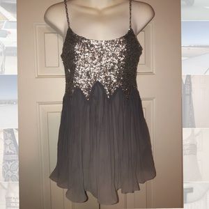 Sequin & chiffon top